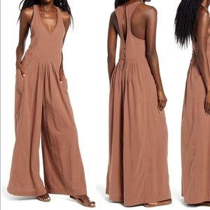 NWT FREE PEOPLE Next Level Wide Leg Jumpsuit Size L